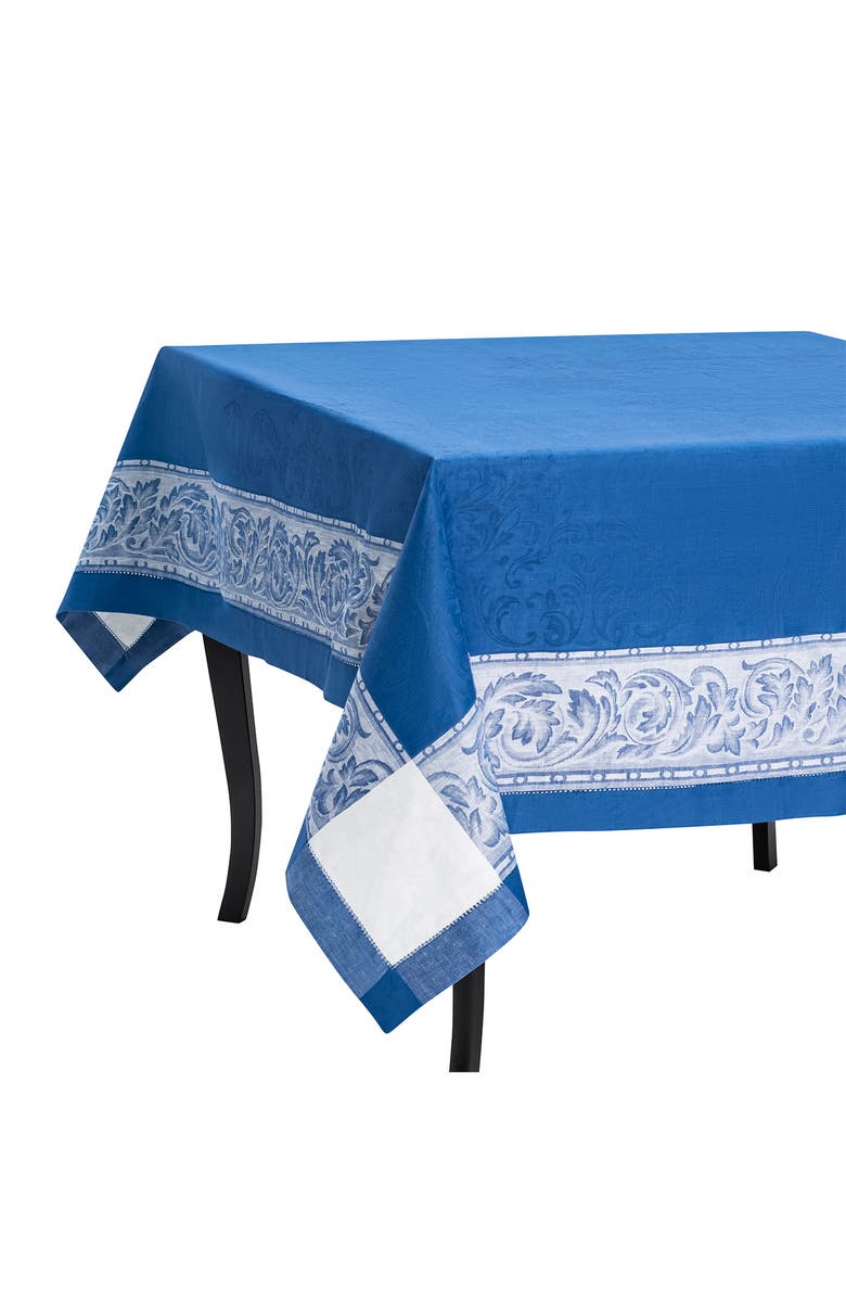 FRENCH HOME Paris Linen Tablecloth - 71" x 124", Alternate, color, French Blue