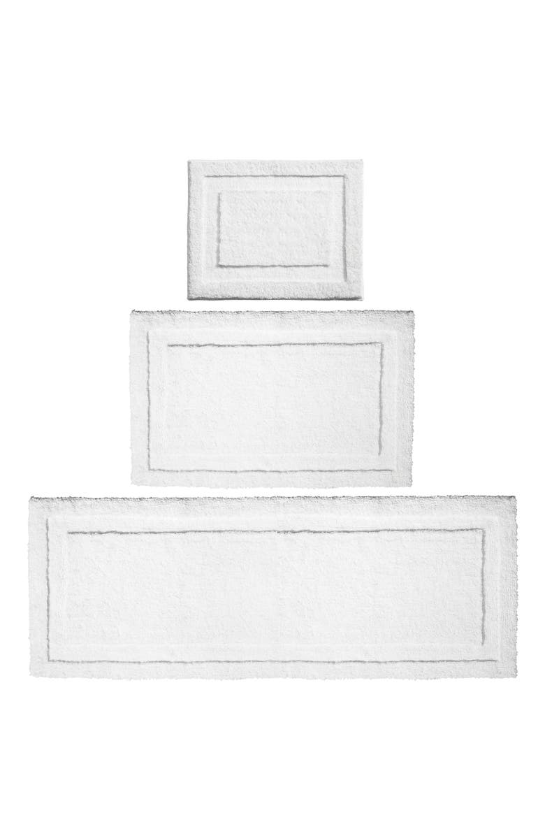 iDesign Microfiber Bath Mats - 3 Piece Bathroom Rugs - Set of 3 - Bright White, Main, color, Bright White
