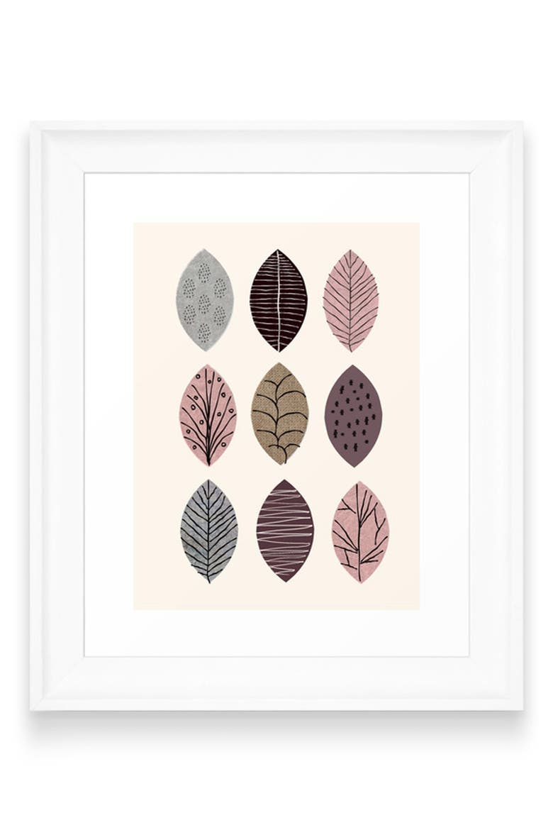 Elanor D.G. Nature Inspired Leaf Framed Wall Art, Main, color, PURPLE