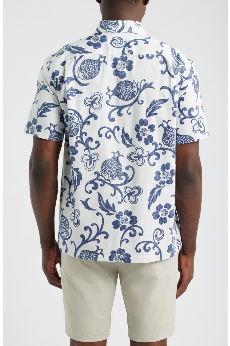 Ginger Pareau Short Sleeve Cotton Button-Down Shirt, Alternate, color, WHITE