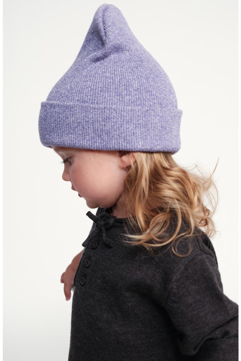 Kids' Heathered Beanie, Alternate, color, PURPLE