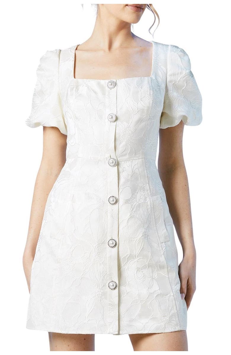 Coast Jewel Button Bridal Mini Dress, Alternate, color, Ivory
