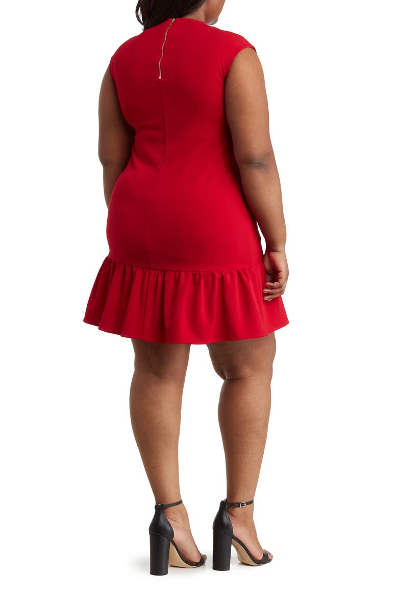 Ruffle Shift Dress, Alternate, color, CRIMSON