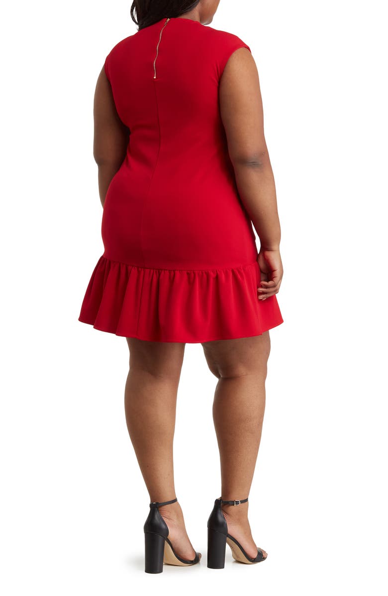 Julia Jordan Ruffle Shift Dress, Alternate, color, Crimson