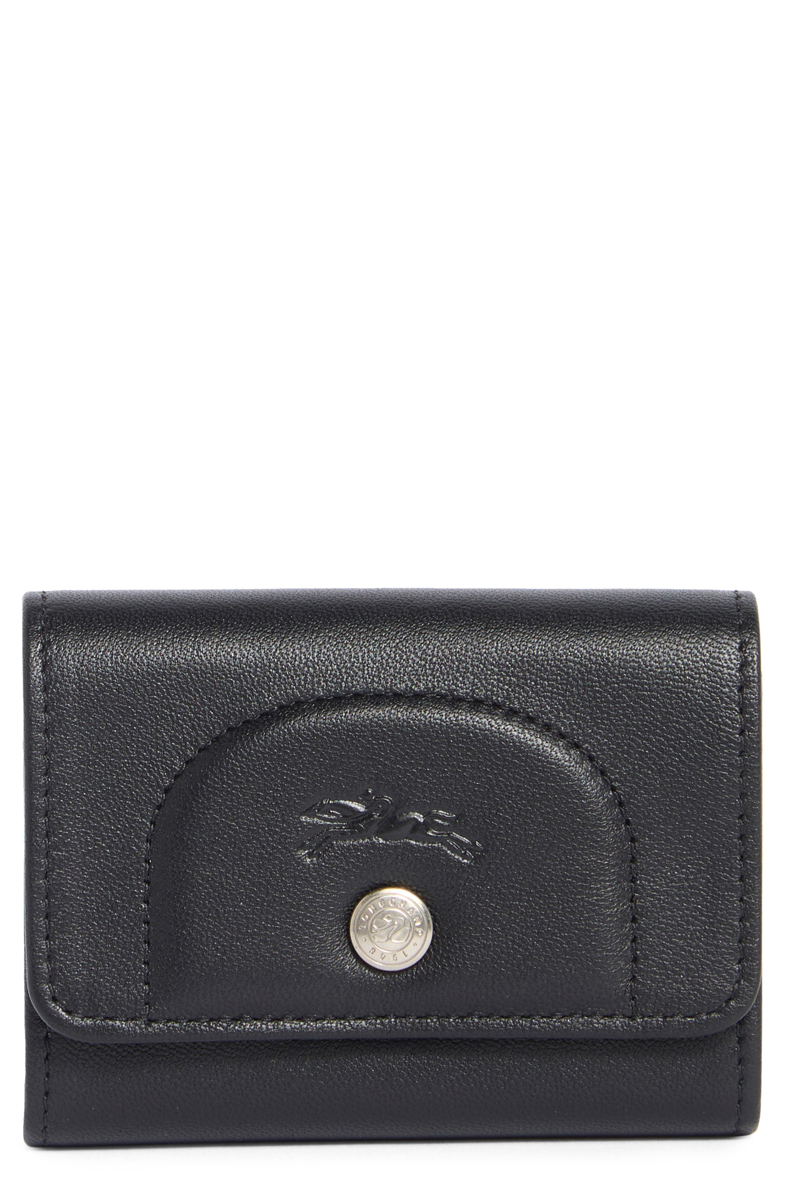 Longchamp Le Pliage Leather Flap Card Case