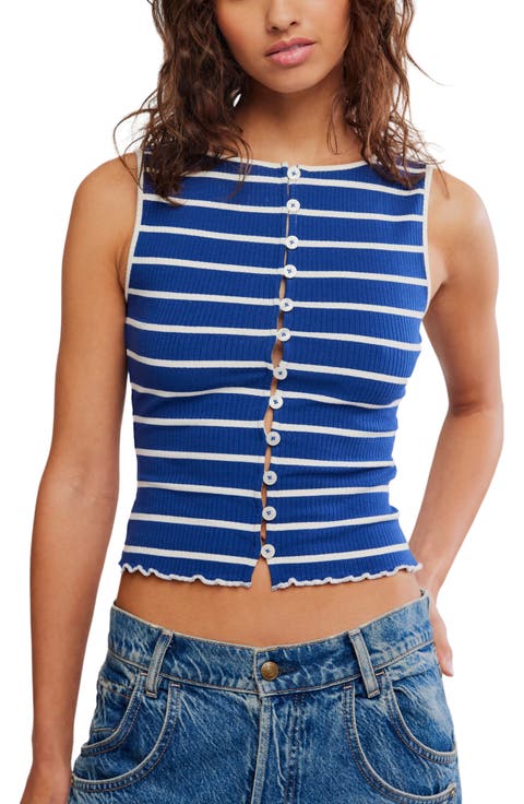 Tilly Stripe Stretch Cotton Rib Tank