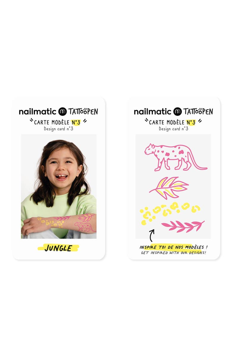 nailmatic Tattoo Pen Set For Kids, Alternate, color, Jungle