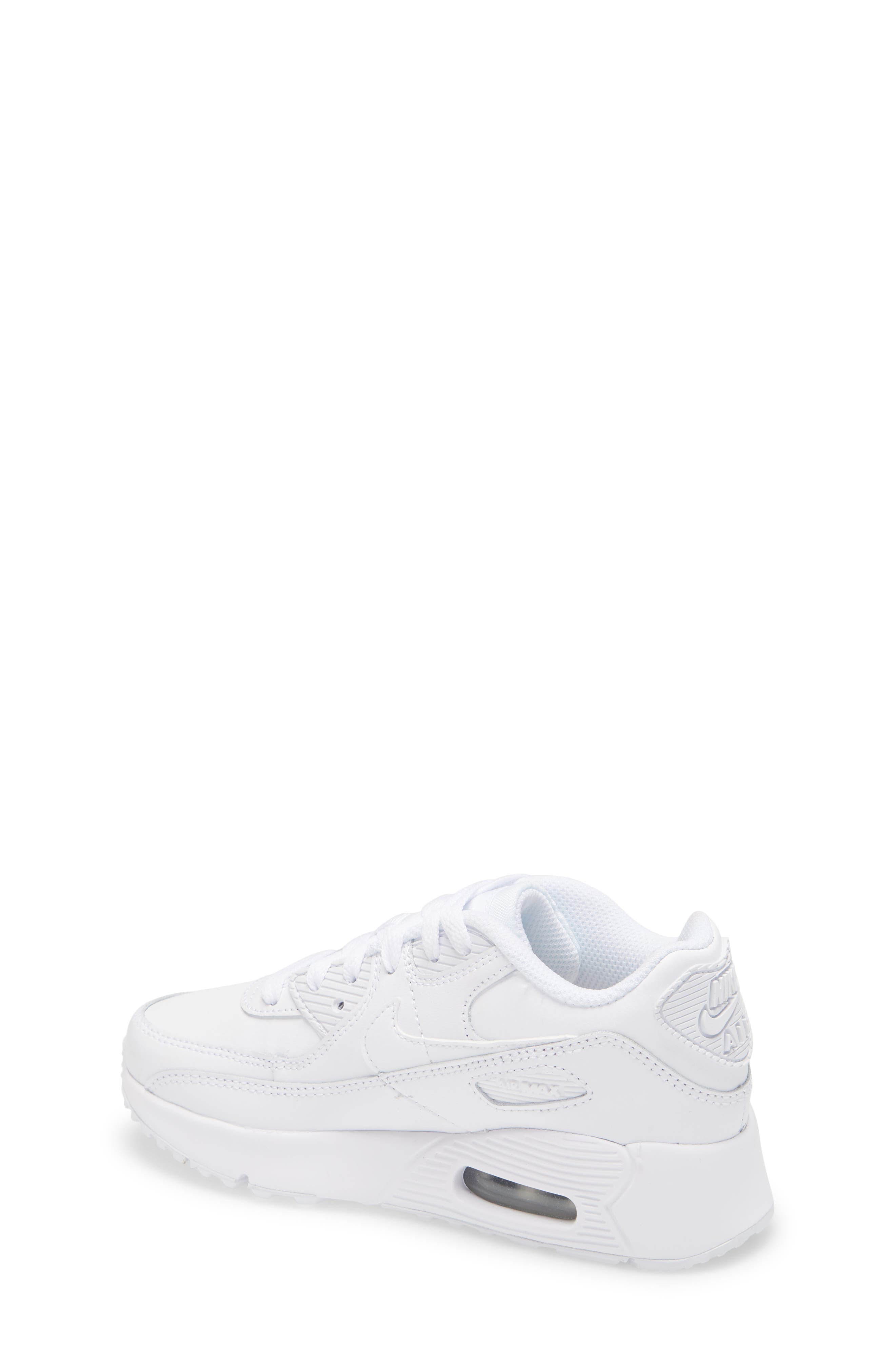 Nike Kids' Air Max 90 Sneaker, Alternate, color, White/ White/ Metallic Silver