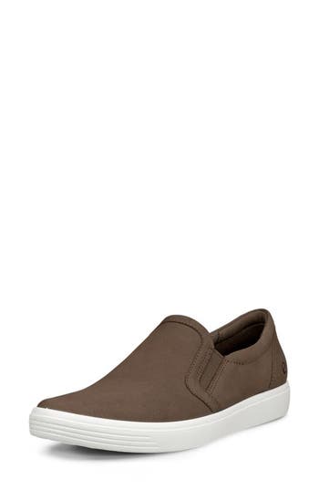 Ecco Soft Classic Slip-on Sneaker In Dark Clay