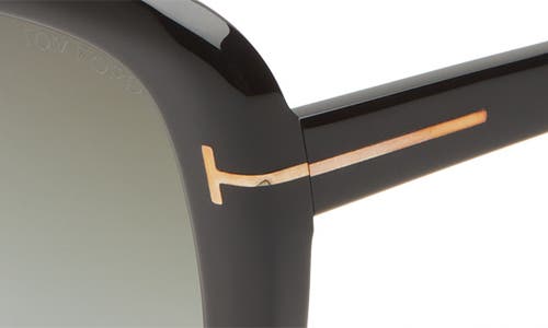 Tom Ford Maeve 55mm Gradient Butterfly Sunglasses In Shiny Black/smoke