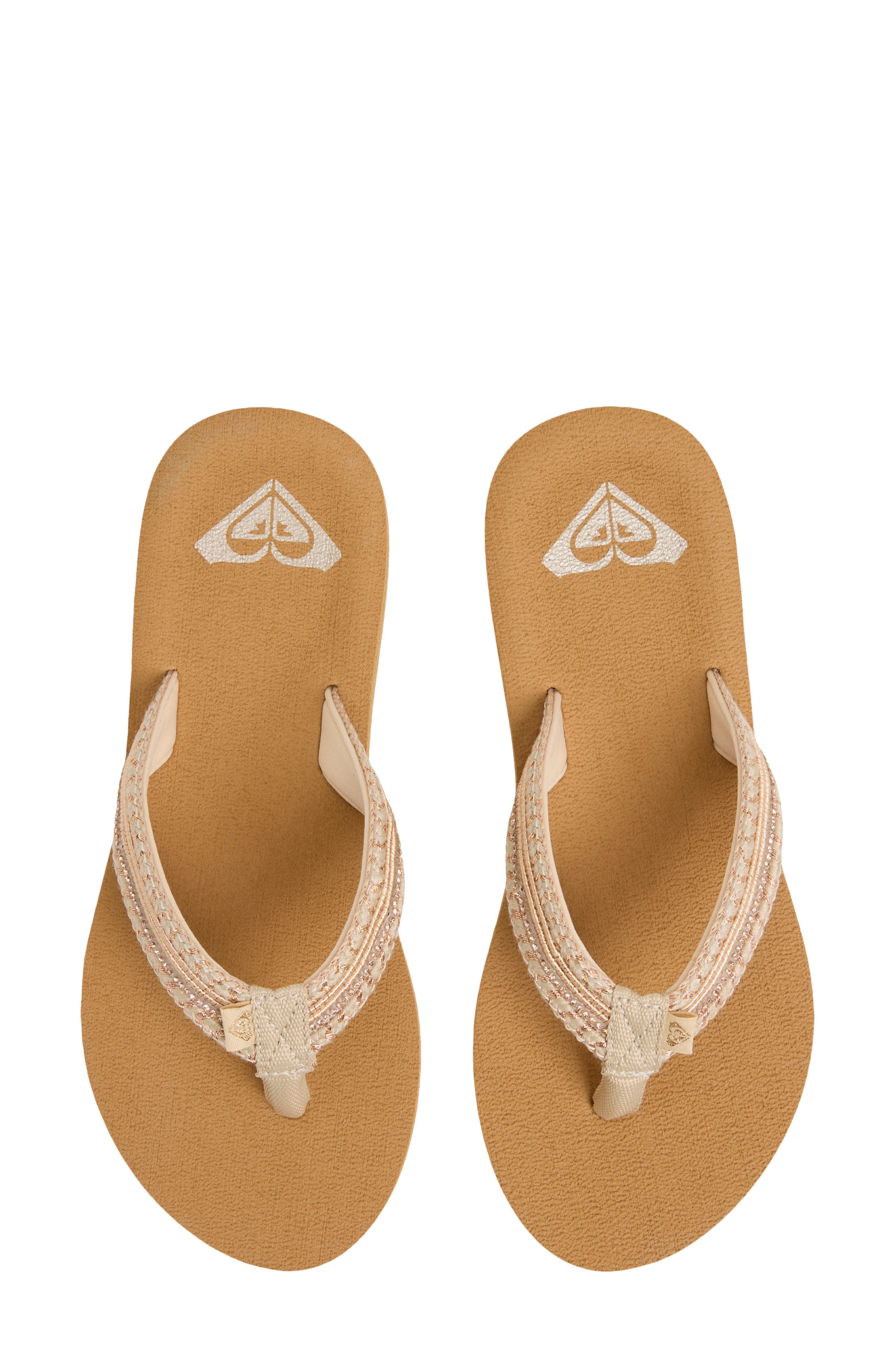 Embellished Flip Flop, Alternate, color, ROSE GOLD