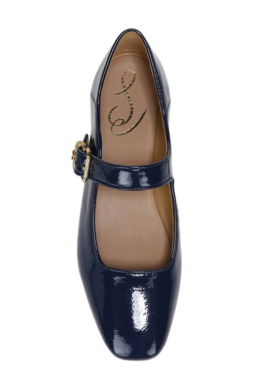 Sam Edelman Michaela Mary Jane Flat Midnight Blue Leather In Blue
