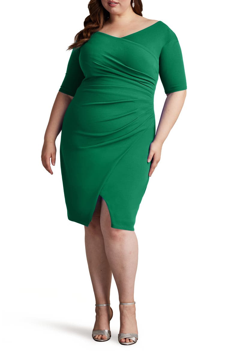 Side Ruched Cocktail Dress, Main, color, BAMBOO