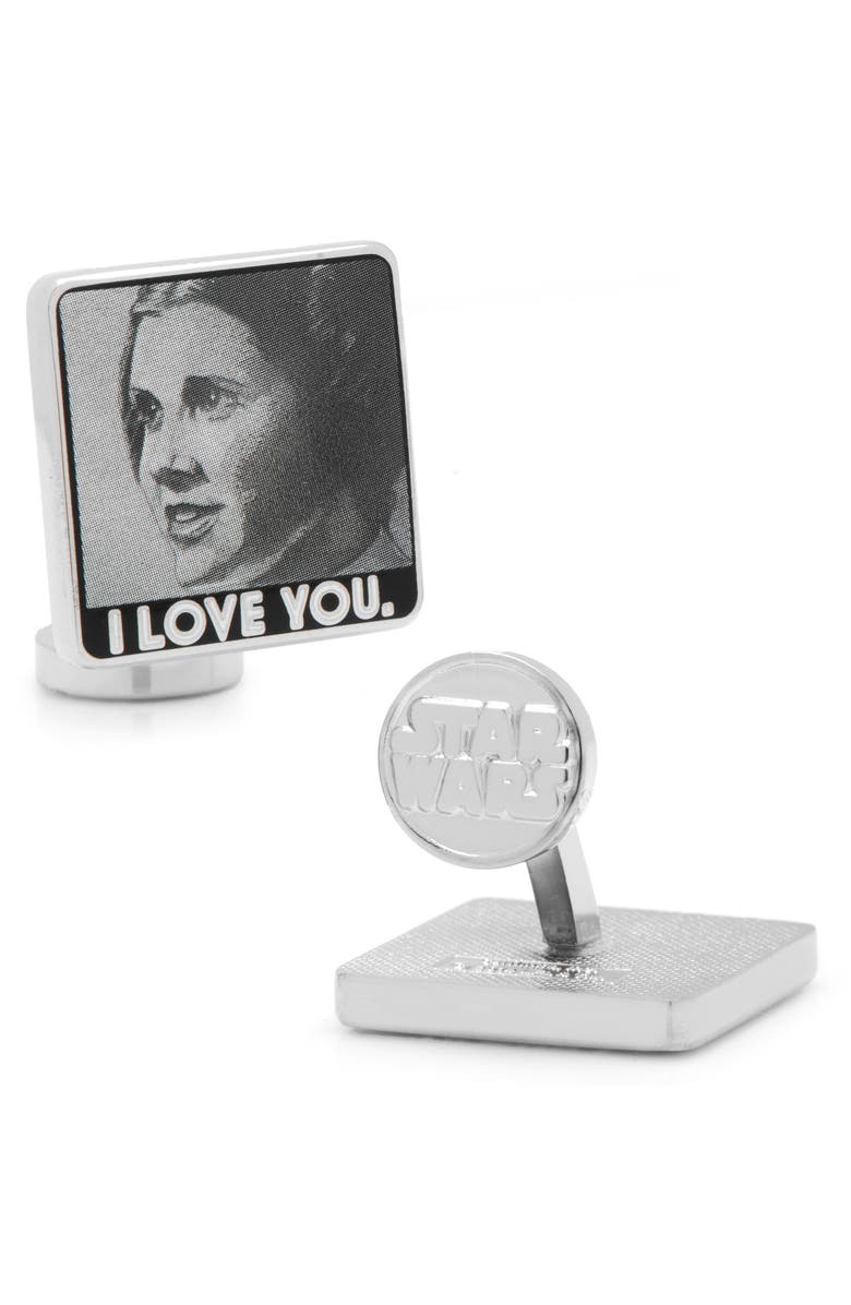 Cufflinks, Inc. I Love You/I Know Cuff Links, Alternate, color, Grey/ White