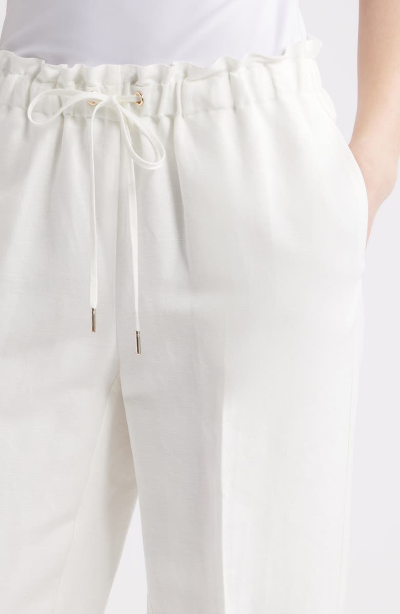 Anne Klein Linen Blend Crop Wide Leg Drawstring Pants, Alternate, color, 