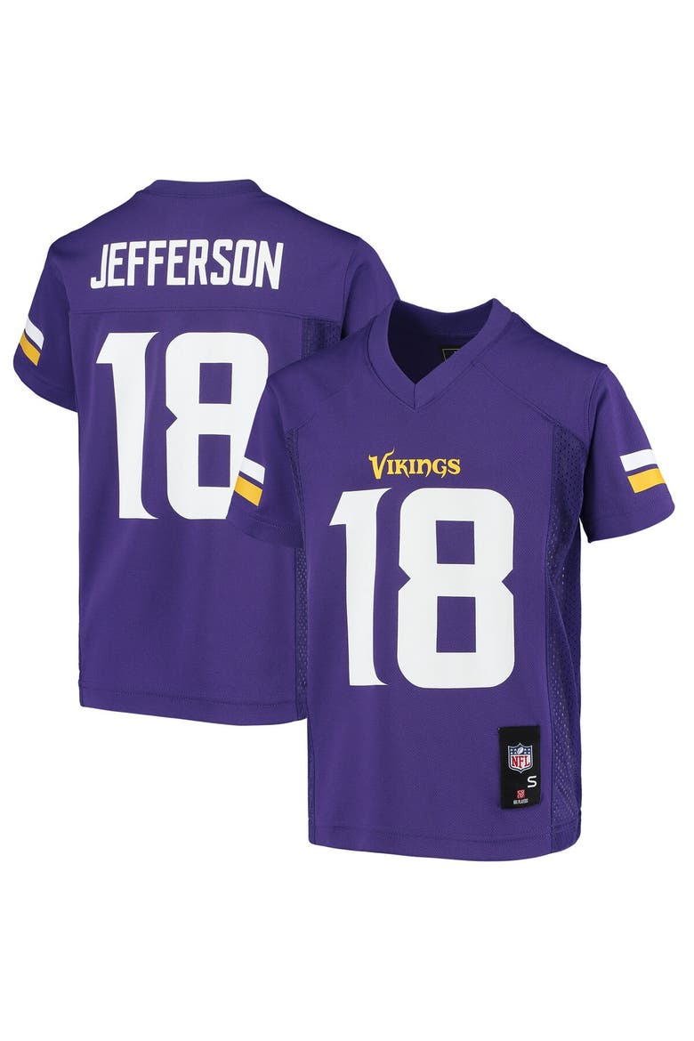 Youth Justin Jefferson Purple Minnesota Vikings Replica Player Jersey, Main, color, Purple