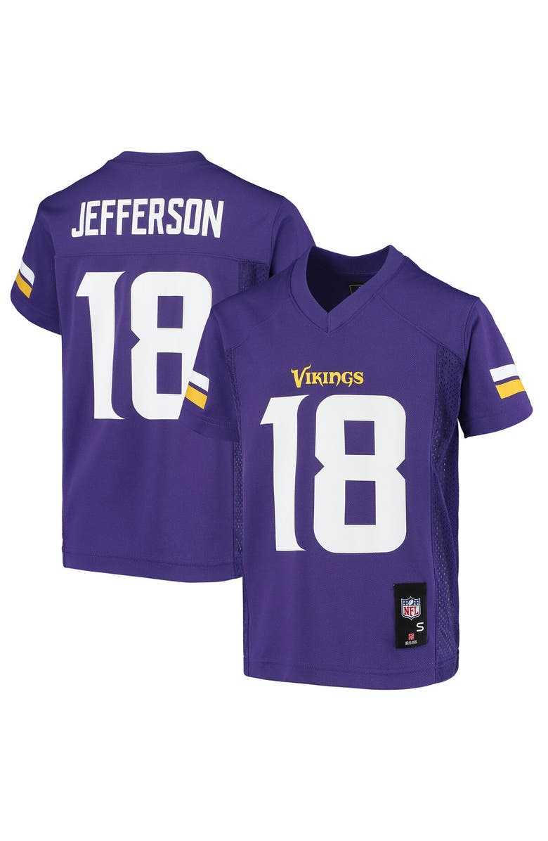 Outerstuff Youth Justin Jefferson Purple Minnesota Vikings Replica Player Jersey, Main, color, Purple