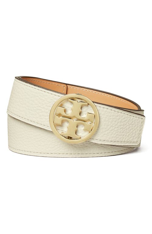 Tory Burch Miller 1.5-inch Reversible Logo Belt In New Ivory/vachetta/gold