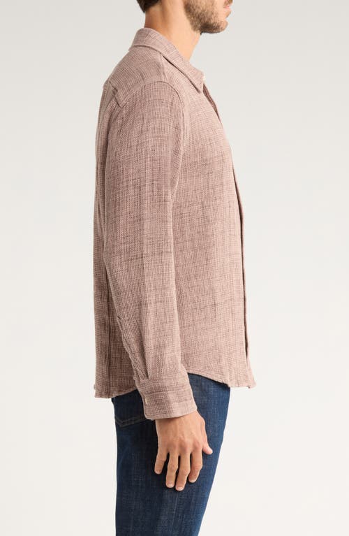 Corridor Pigment Dyed Cotton Waffle Button-up Shirt In Nude