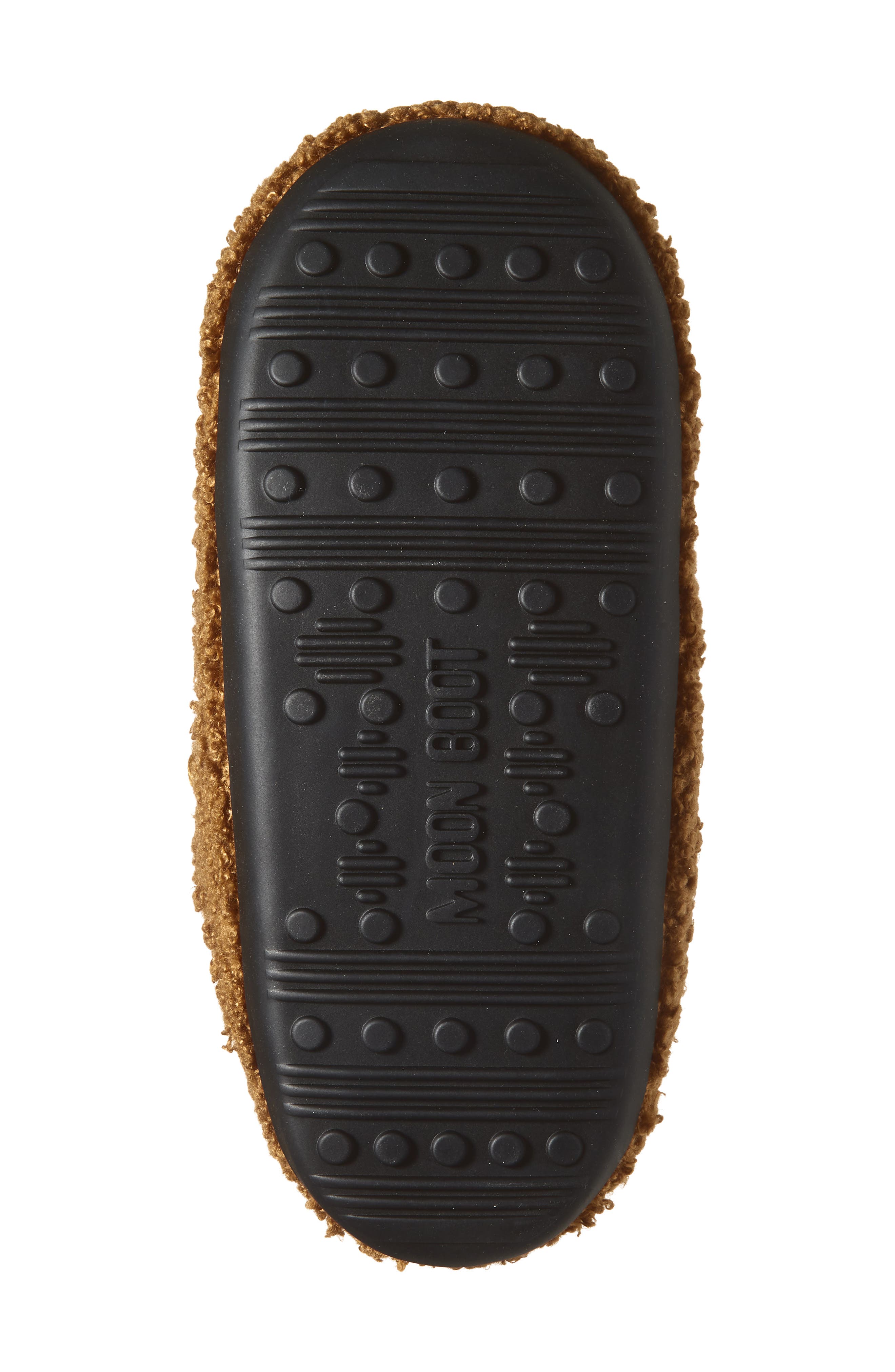 Moon Boot<sup>®</sup> Teddy Water Repellent Scuff Slipper, Alternate, color, Cognac