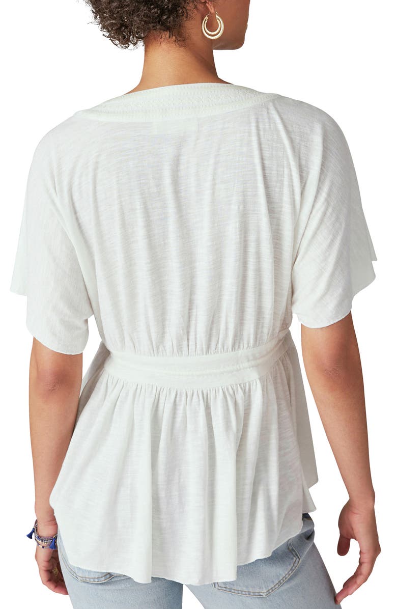 Lucky Brand Embroidered Square Neck Top, Alternate, color,