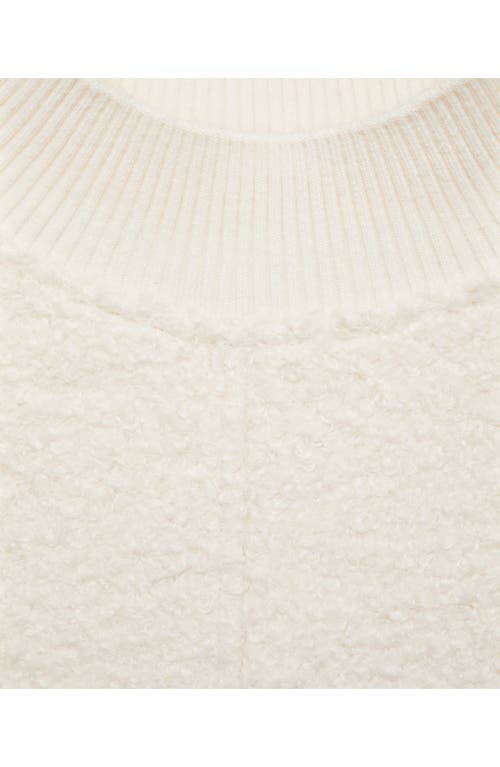 Mango Mock Neck Bouclé Sweatshirt In Ecru