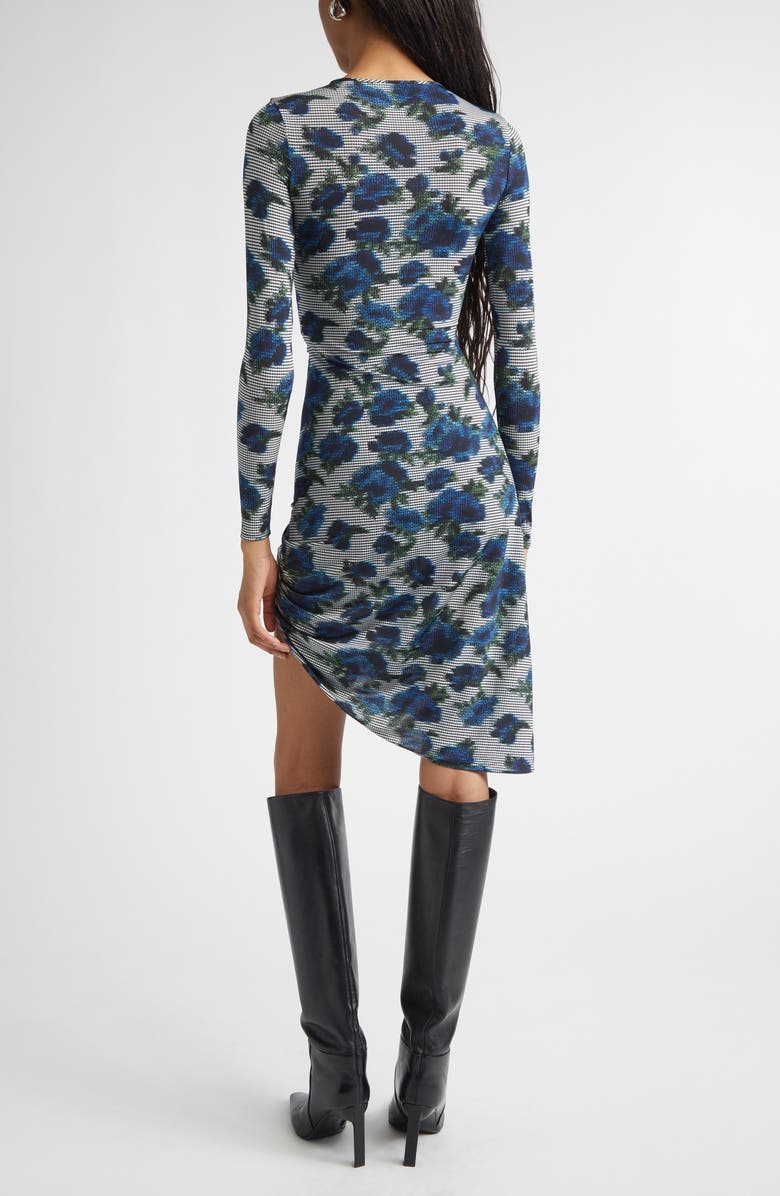 Coperni Suspended Ascii Floral Long Sleeve Jersey Dress, Alternate, color, Print-Blue