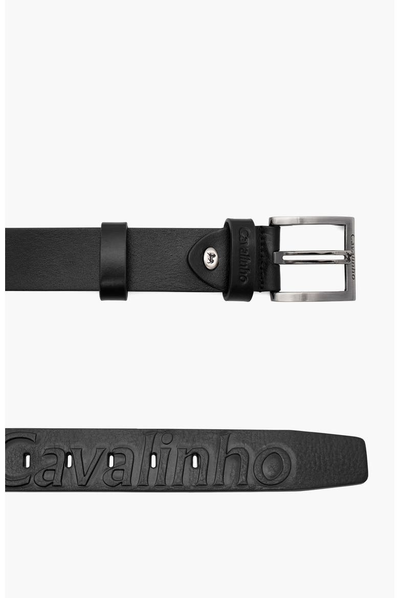 Classic 504 Embossed Leather Belt, Alternate, color, Black
