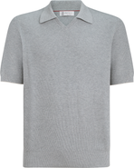Brunello Cucinelli Cotton English rib knit polo