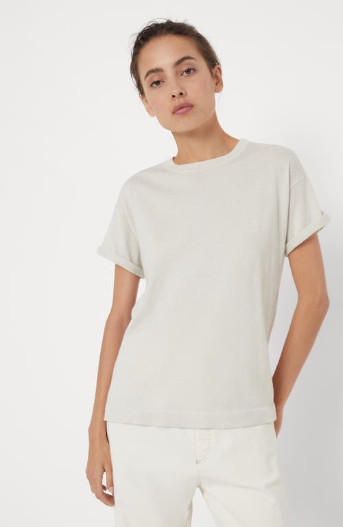 Brunello Cucinelli Cashmere And Silk Lightweight Sweater In White