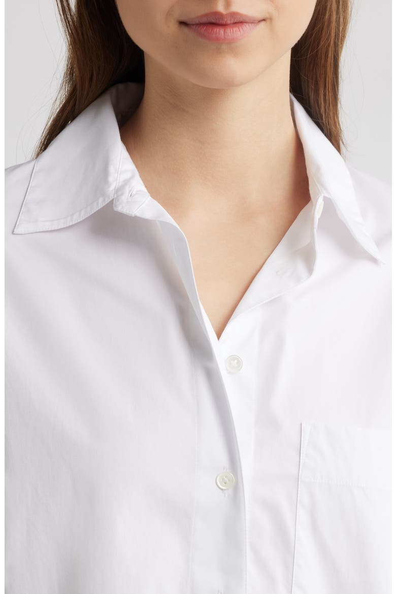 Oversize Poplin Button-Up Shirt, Alternate, color, EYELET WHITE