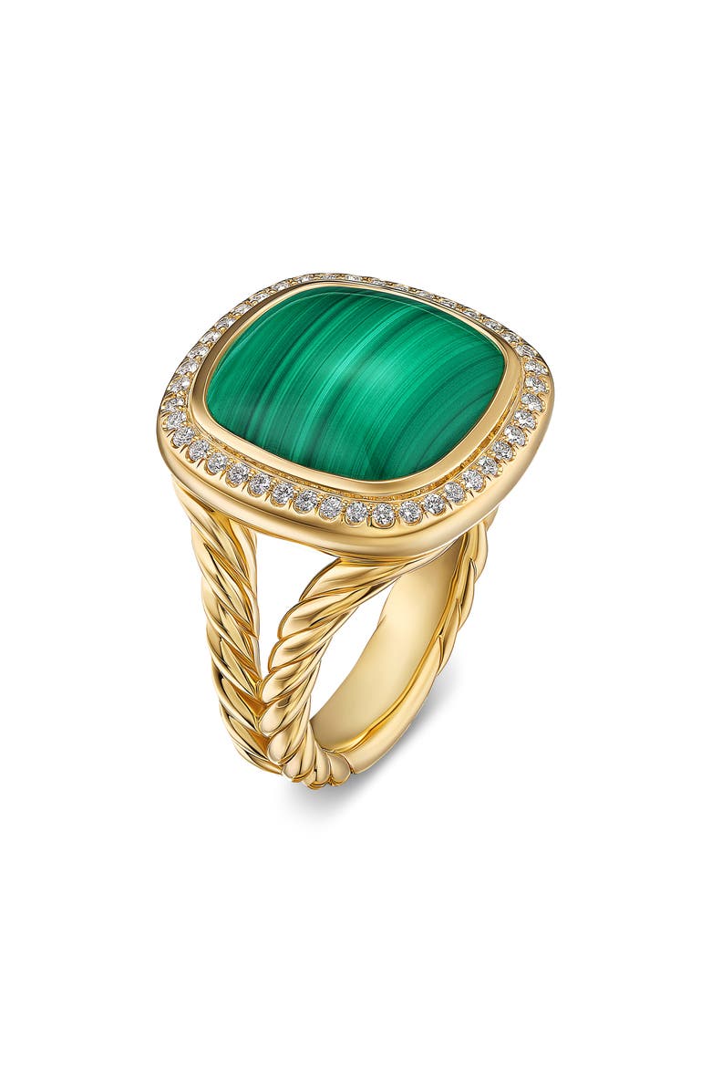 David Yurman Albion Ring in 18K Gold with Diamonds, Alternate, color, Green/ 18K Gold