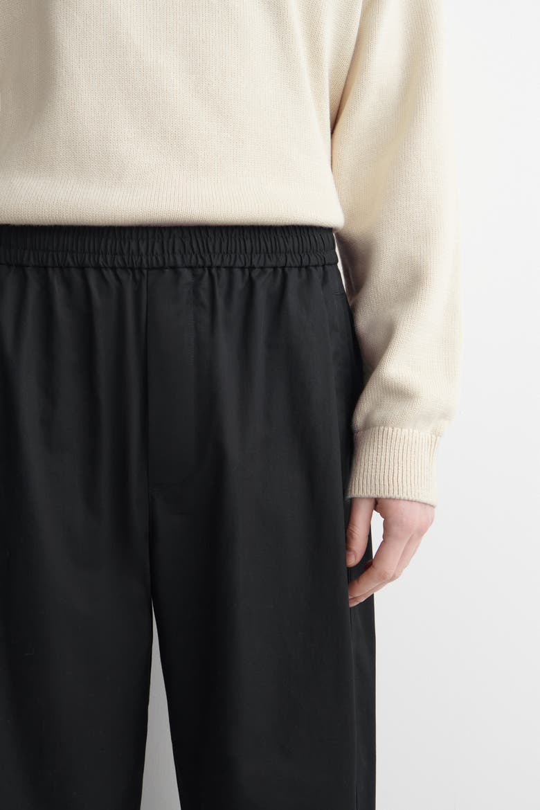 Cropped Elasticated Wide-leg Pants, Alternate, color, BLACK