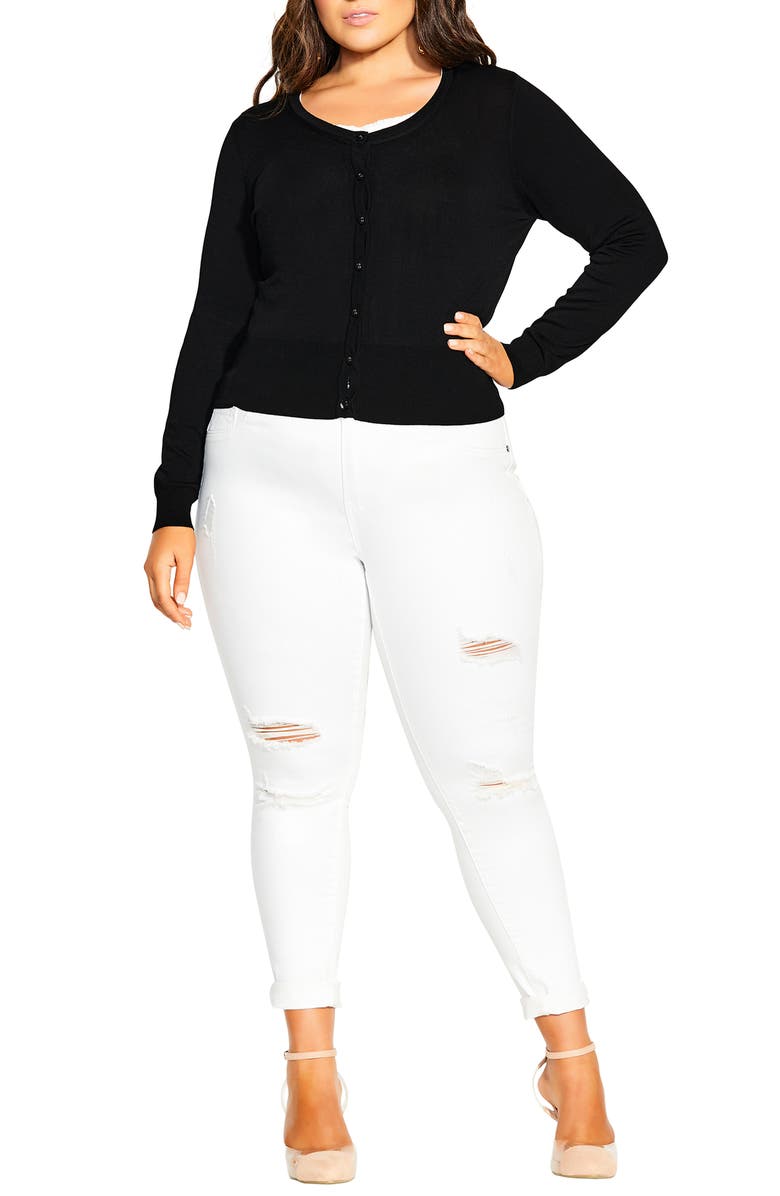 City Chic French Kiss Cardigan, Alternate, color, 