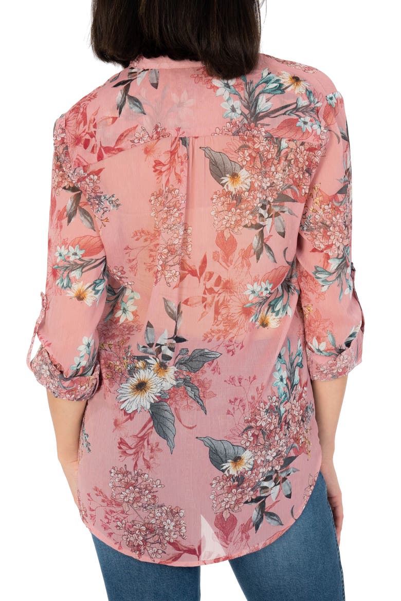 Jasmine Chiffon Button-Up Shirt, Alternate, color, VIENNA DUSTY PINK