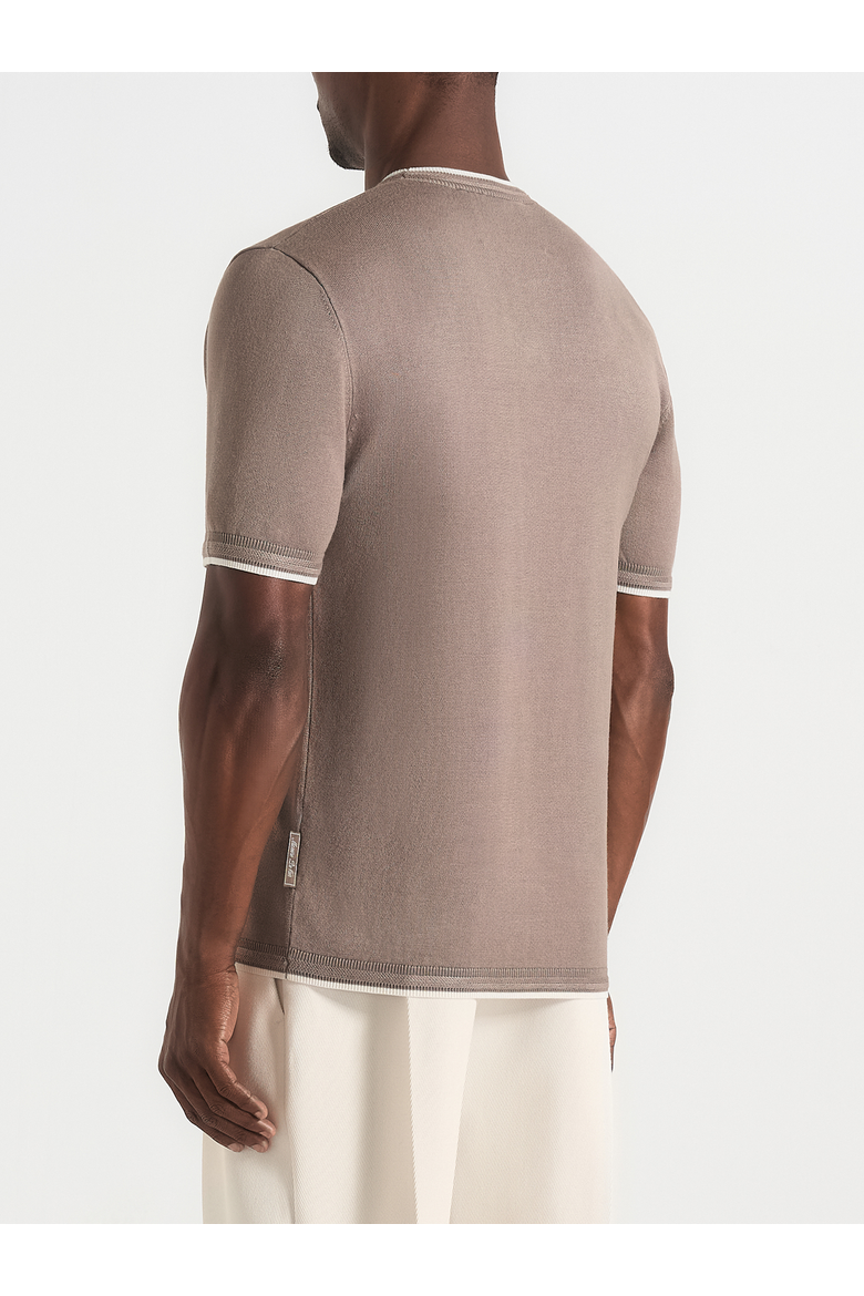 Wyatt Contrast Knit T Shirt, Alternate, color, Mushroom