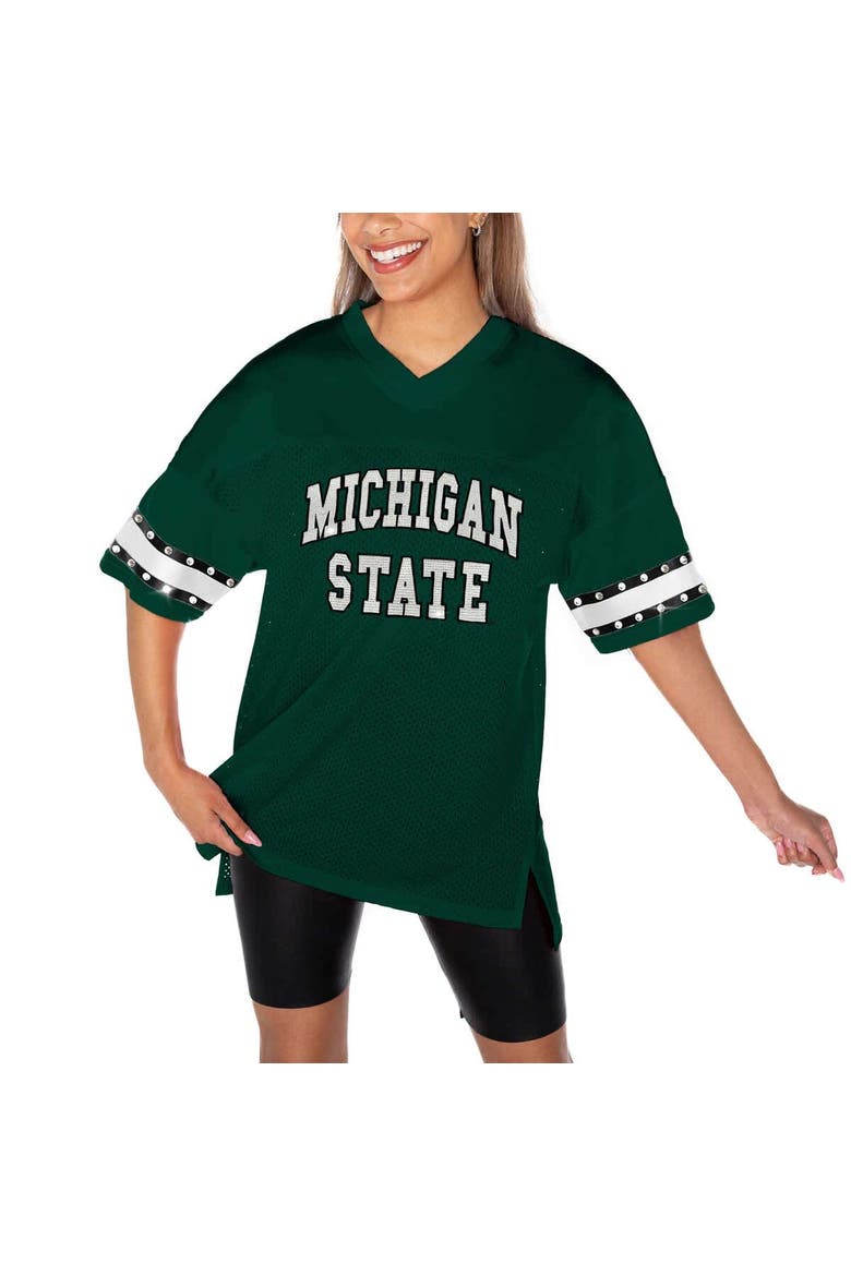 Women's Gameday Couture Green Michigan State Spartans Until Kickoff Rhinestone Fashion T-Shirt, Alternate, color, Green
