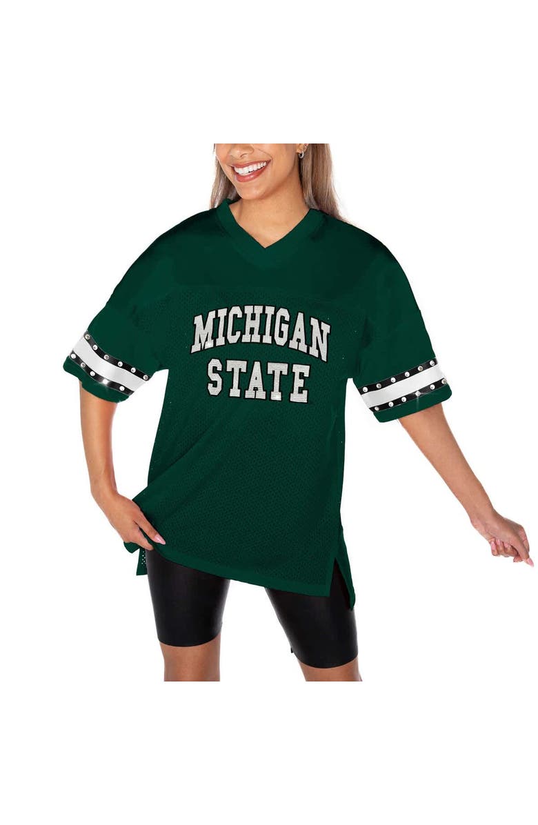 GAMEDAY COUTURE Women's Gameday Couture Green Michigan State Spartans Until Kickoff Rhinestone Fashion T-Shirt, Alternate, color, Green
