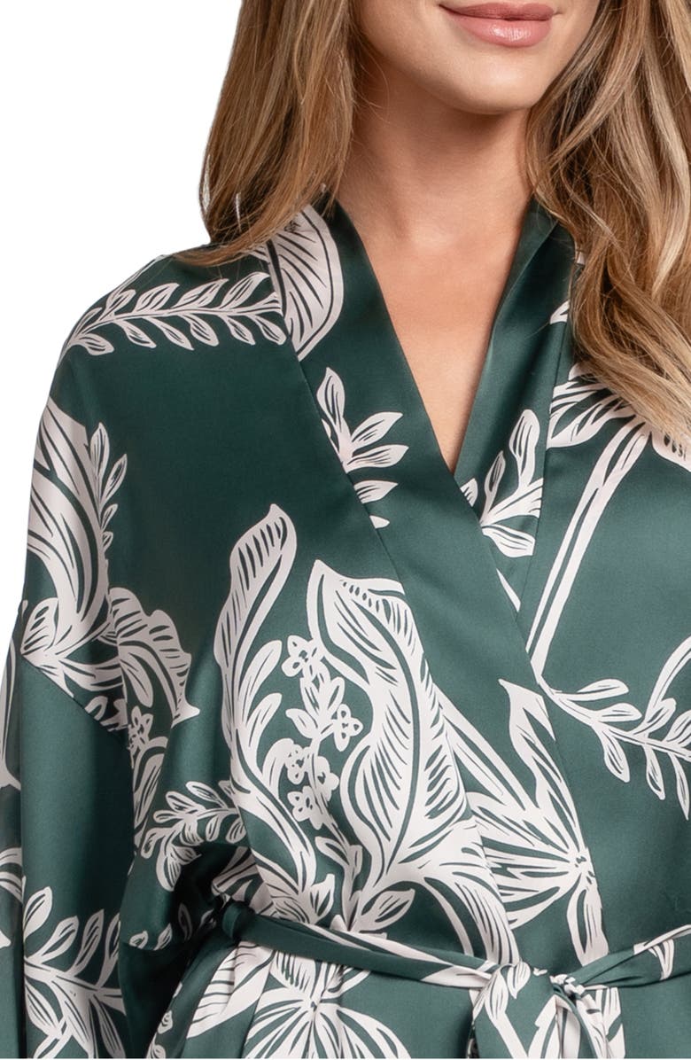 Midnight Bakery Floral Satin Wrap, Alternate, color, Teal