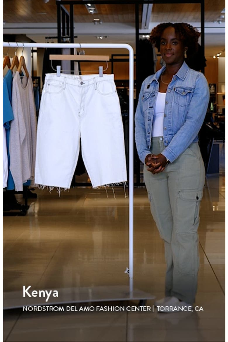 High Waist Raw Hem Denim Shorts video