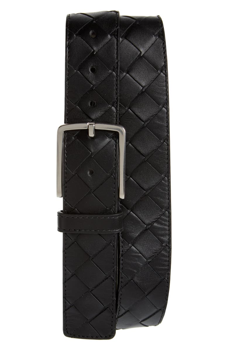 Bottega Veneta Intrecciato Leather Belt, Main, color, 