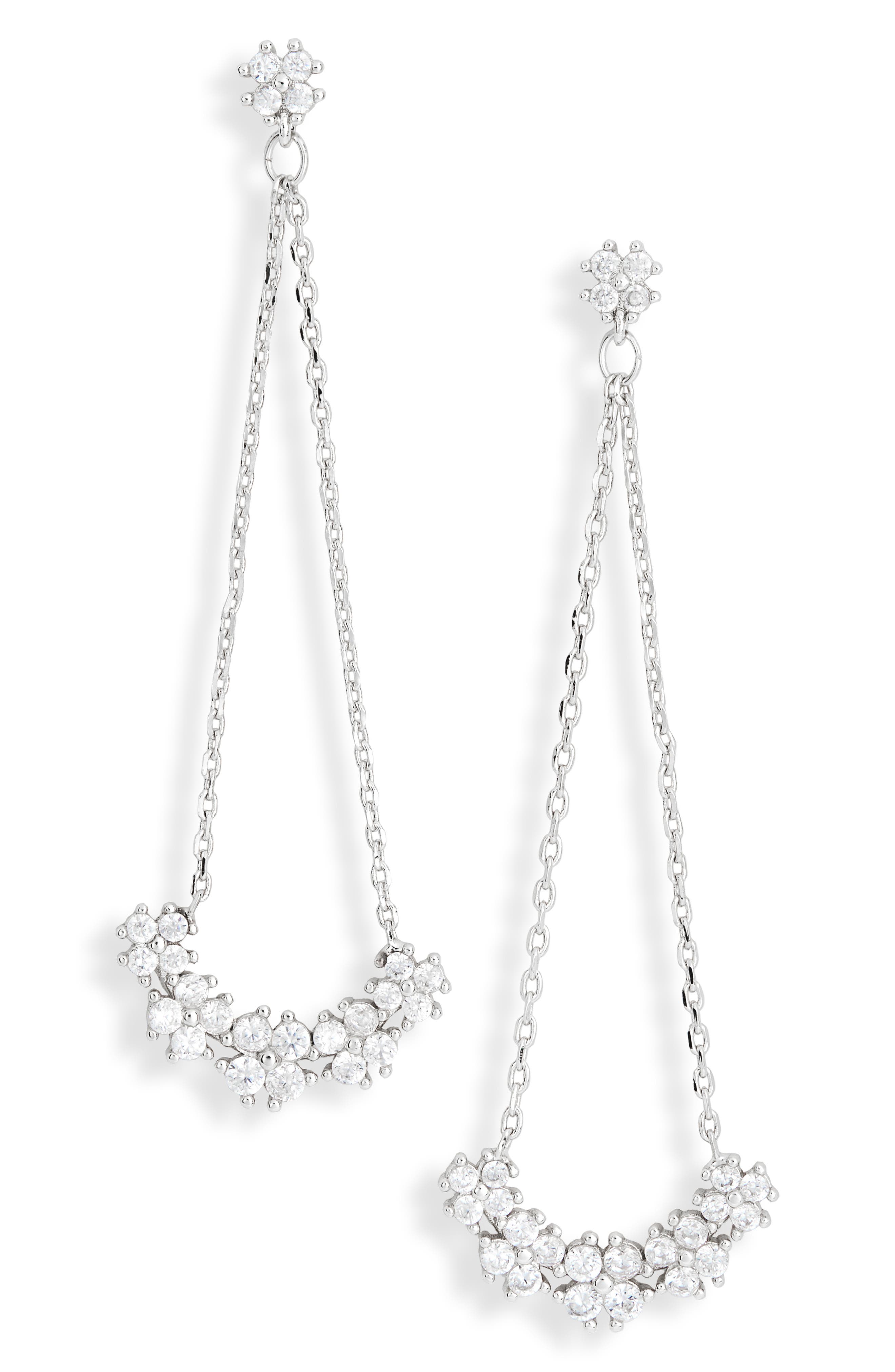 NORDSTROM RACK Cubic Zirconia Triangle Chain Drop Earrings