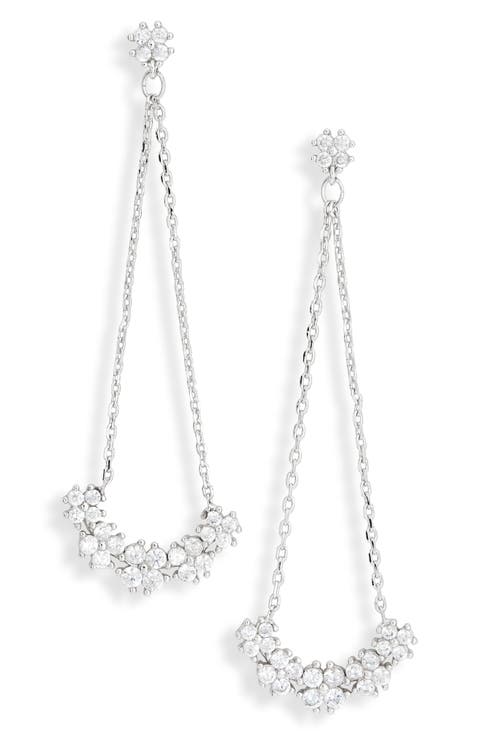 Cubic Zirconia Triangle Chain Drop Earrings