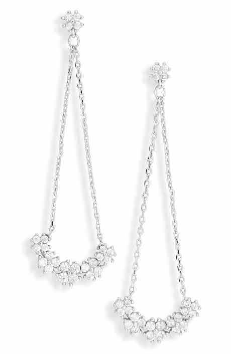 NORDSTROM RACK Cubic Zirconia Triangle Chain Drop Earrings