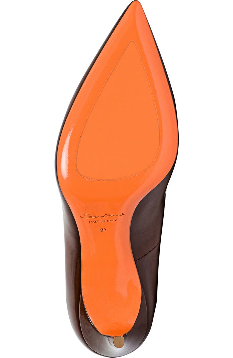 Santoni High-Heel Patent Leather Pumps, Alternate, color, Brown