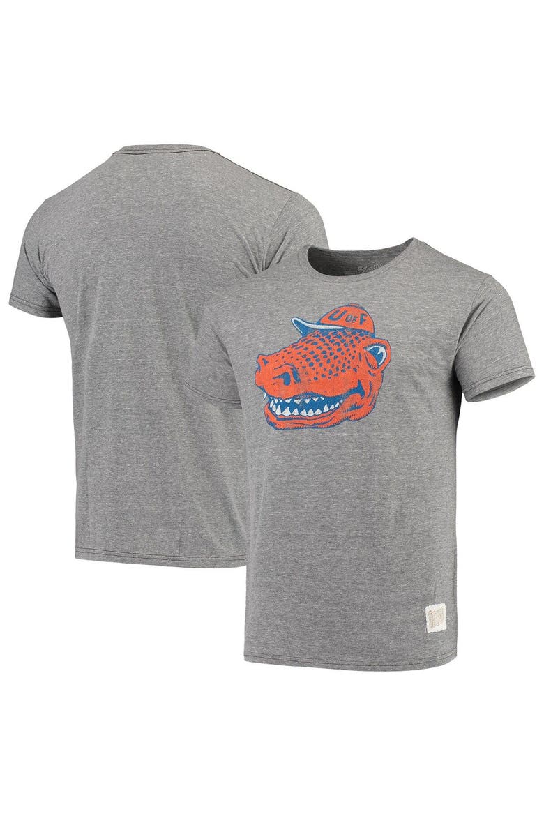 Men's Original Retro Brand Heathered Gray Florida Gators Vintage Logo Tri-Blend T-Shirt, Main, color, Heather Gray