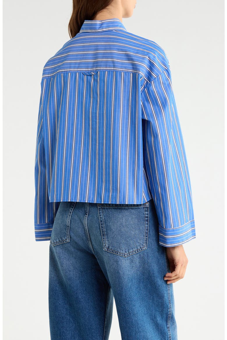 Stripe Double Pocket Cotton Button-Up Shirt, Alternate, color, BLUE ROWAN STRIPE