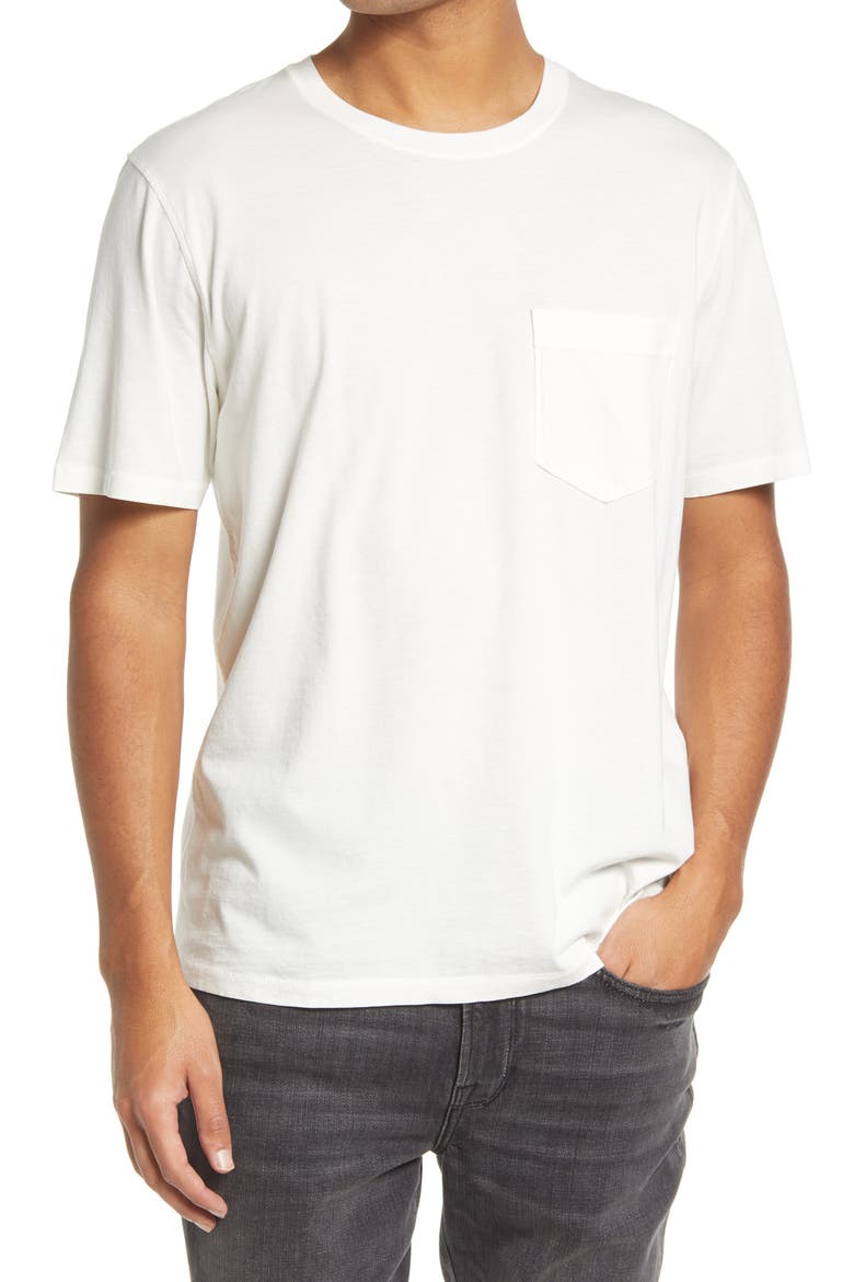 Washed Organic Cotton Pocket T-Shirt, Main, color, WHITE