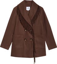 Sam Edelman Fringe Shawl Collar Coat