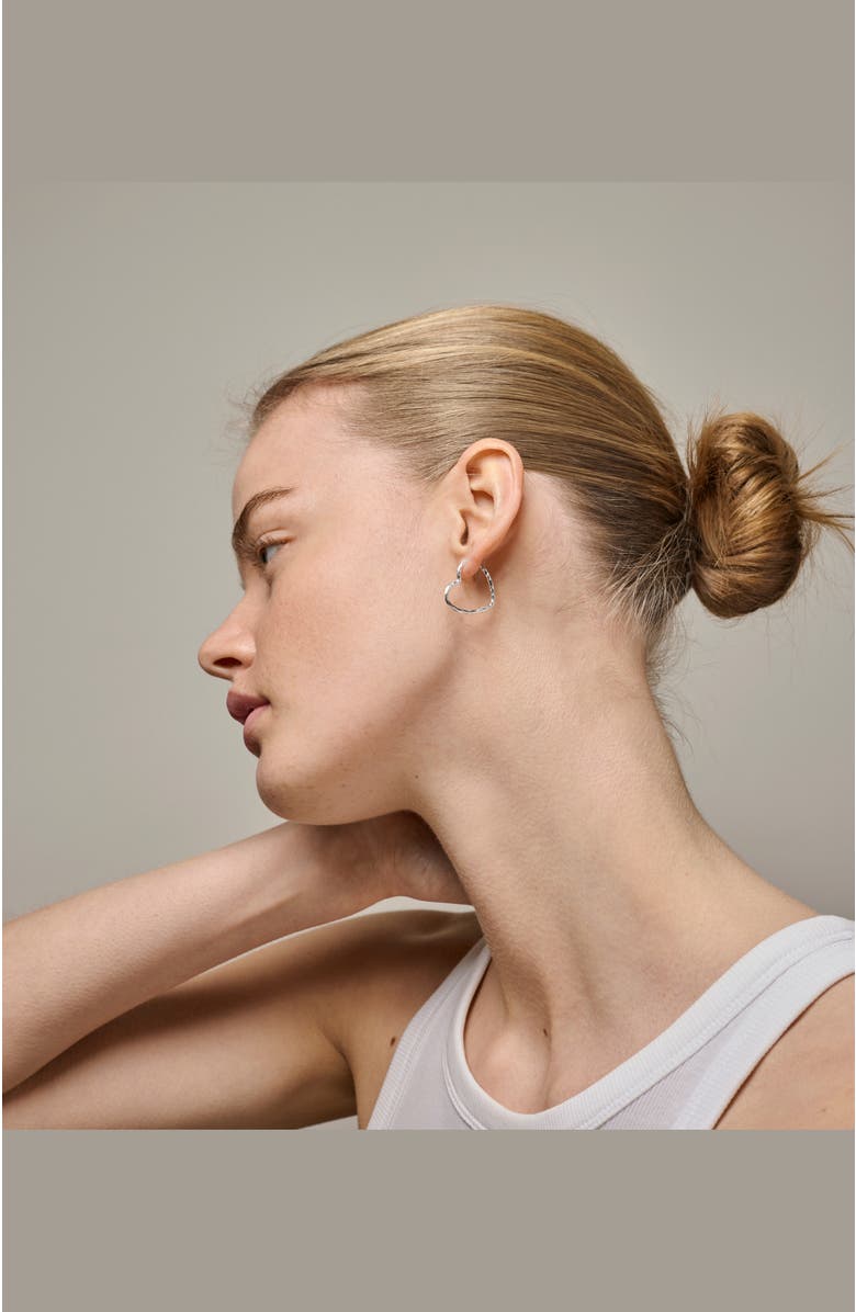 Enamel Copenhagen Organic Heart Small Hoops, Alternate, color, 925S/M